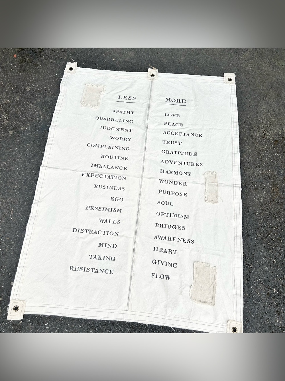 Sugarboo & Co. Less/More Canvas Wall Hanging